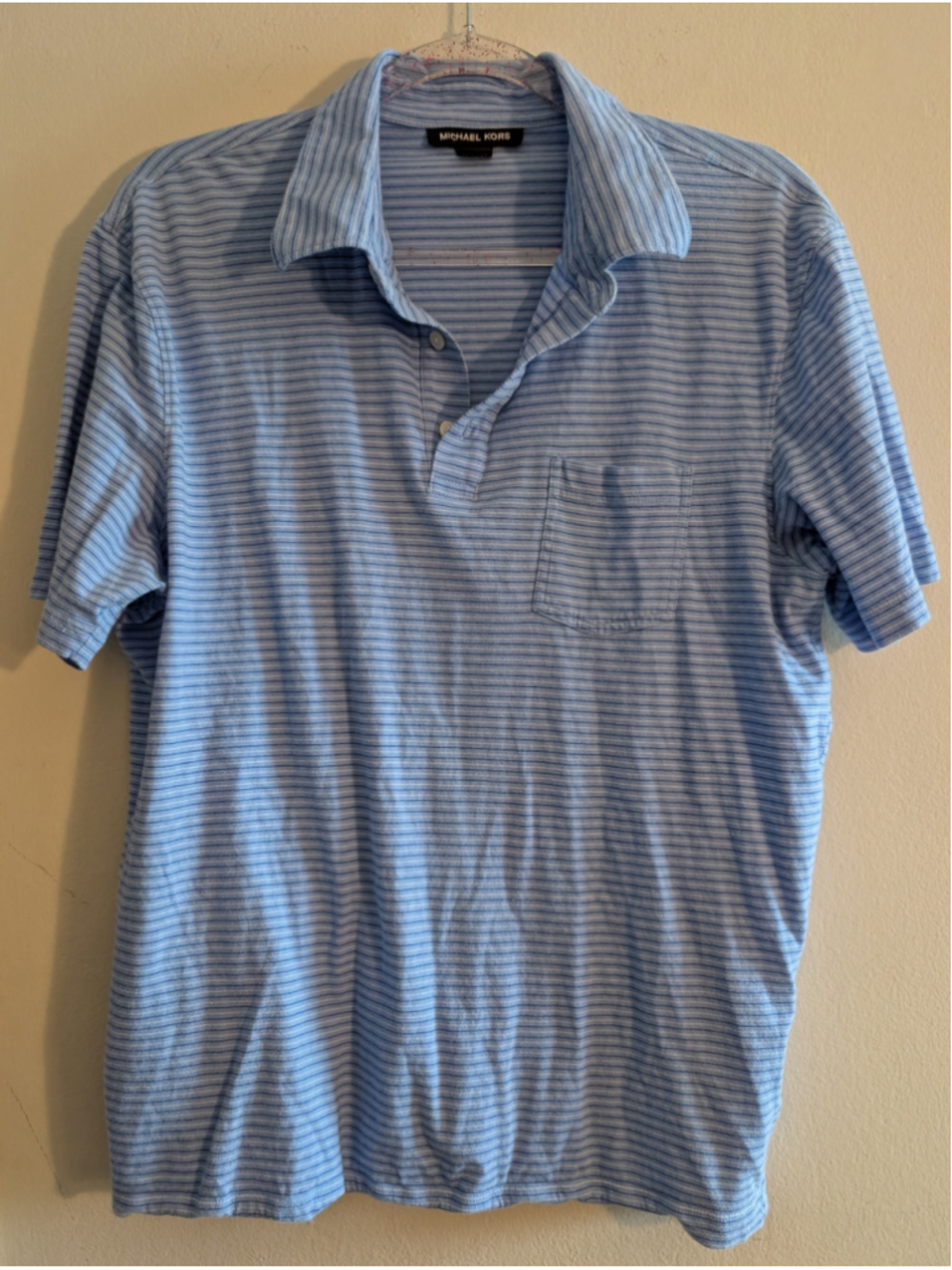 MICHAEL KORS Striped Polo Shirt L, Men's